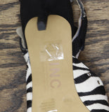INC International Concepts Lace-up Heel Strappy Sandals Zebra Black White 7.5M