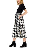 Anne Klein Women's Mixed-Media Houndstooth Midi Dress 10849469