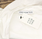 And Now This Womens Faux Wrap Poplin Shirt Bright White S