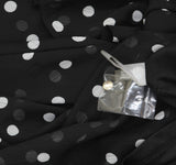 Tommy Hilfiger Sleeveless Belted Polka Dot Chiffon Midi Dress Black / Ivory 2