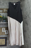 DKNY Womens Satin Colorblocked Slip Dress DD4K6D69 Black / Cloud / Eggshell 14