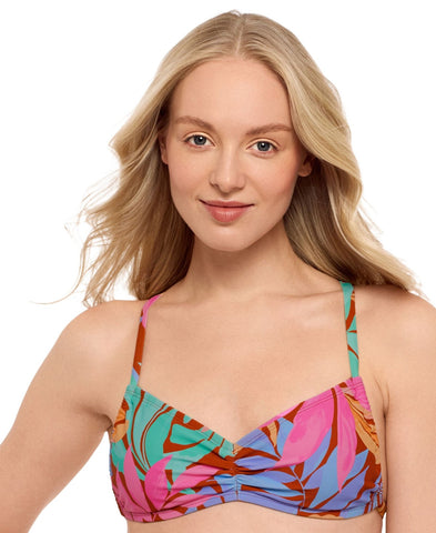 Salt + Cove Juniors Sweetheart Bikini Swim Top 807140 Pink Multi XL