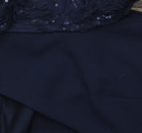 Eliza J Womens Sequined Puff-Sleeve Boat-Neck Sheath Dress EJ4M3056 Navy Blue 2