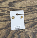 Francesca's Zirconia Evening Chain Faux Hoop Post Earrings Gold Yellow 1.25"