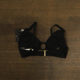 Lauren Ralph Lauren Womens Beach Club Solid Macrame Ring Top Bikini Black 10