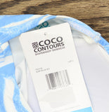 Coco Contours Womens Desert Trail Plunge One Piece Swimsuit Surf Blue 12 / 36D