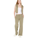 Wild Fable Elastic Waist Drawstring Fleece Sweatpants Dark Taupe Green M