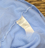 Anybody Womens Button Front Washed Waffle Knit Button Front Top French Blue M