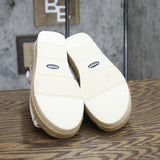 Dr. Scholl's Shoes Once Twice Espadrille Platform Wedge Sandal White Smooth 6M