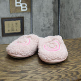 Dluxe By Dearfoams Girls Youth Happy Face Scuff Slippers 88544850 Light Pink 4/5