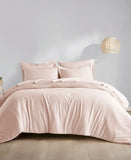 Clean Spaces 7-Piece Comforter Bedding Set Pink Queen