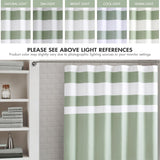 Madison Park Waffle Weave Extra Long Shower Stripe Sage Green 72 in. x 84 in.