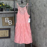 City Studios Juniors Lace Halter Fit & Flare Dress Pink 11