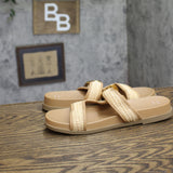A New Day Meg Raffia Buckle Slide Sandals 94748234 Brown 7.5M