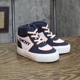 DKNY Toddler Girls Amelia Alice High Top Fashion Sneakers Navy Blue / Pink 5T