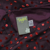 Taylor Women's  Velvet-Dot Shift Dress 9915M Burgundy Red 8