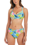 Bleu by Rod Beattie Back Convertible Bikini Swim Top White / Blue Multi 40D
