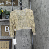 Stemay Womens Embellished Short Evening Pearl Evening Jacket Champagne Gold 14