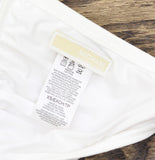 Michael Michael Kors Womens Halter Bikini Top Swim Emblem Logo MM7M161 White XS