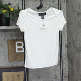 Polly & Esther Juniors Solid Scoop-Neck Skimmer Top White XL