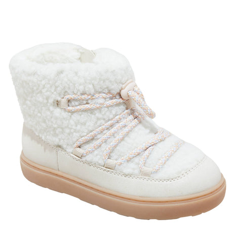 Cat & Jack Toddler Girls Jodi Zipper Shearling Style Boots Cream Off White 5T