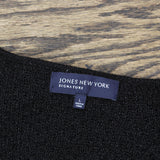 Jones New York Womens Signature Cowl Neck Knit Shiny Lightweight Sweater Black L