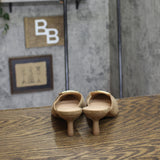 A New Day Womens Faux Suede Slip On Mules Heels Brown 6.5M