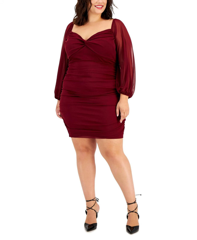 b darlin ruched bodycon dress B Darlin Juniors' Ruched Glitter-Knit Bodycon Dress