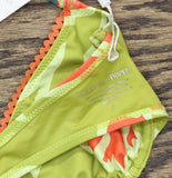Solid & Striped Womens The Daphne Bikini Swim Top Hibiscus Print Green Multi S