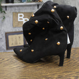 A New Day Womens Justice Boots Faux Suede Studded 94568946 Jet Black 9.5M