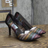 INC Womens Zitah Slip On Dressy Pumps Shoes Multi Vinyl Black 6.5M