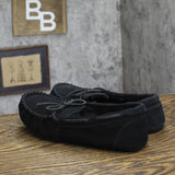 Auden Women's Suede Faux Fur Lined Slippers Black 7M