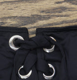 Michael Michael Kors Womens Lace Up Blouson Grommet Swim Tankini Top Black M