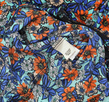 Belle Du Jour Floral Printed Lace Hem Tank Top Blouse With Scarf Blue / Multi M