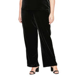 Alex Evenings Velvet Plus Size Full Length Slim Leg Formal Dress Pant Black 2X