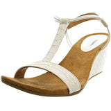 Style & Co. Mulan Wedge Slip On Open Toe Textured Elastic Sandals White 6.5M