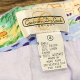 Cambridge Dry Goods Linen Blend Tropical Boat Button Front Skirt Blue Multi 4
