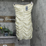 Guess Womens Sleeveless Bodycon Lightweight Solane Gilded Dress Gold Multi 6