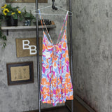 Roxy Floral Mini Sundress Beach Cover-Up 434003089 Botanic Blue Multi M