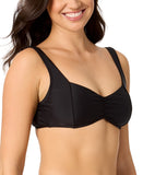 Salt + Cove Juniors Center-Ruched V-Neck Bikini Top SC251007BT Black M