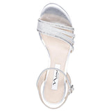 Nina Nelena Womens Sparkling Dress Sandals NELENA-YF Silver Gray 9M