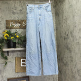 Levi's Womens Cinch Barrel High Rise Straight Leg Jeans Light Blue 25x31