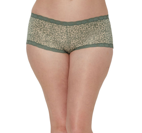 Maidenform Womens One Fab Fit Microfiber Boyshorts 40760 Green Print S