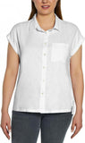 Orvis Womens Linen Blend Button Up Shirt 1758407 White 2XL