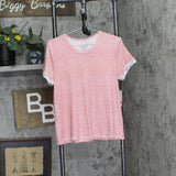 Roudelain Womens Double Sleeve Pajama Shirt Top EJJE340M Bridal Rose Pink M