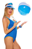 Becca Womens Open Back Crinkle Crush One Piece Swimsuit 121057 Ocean Blue S