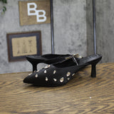 A New Day Womens Katia Heels Satin Teardrop Rhinestone 94663377 Black 6M