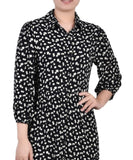 Ny Collection Womens Petites Crinkle Tiered Maxi Dress PCOD0984 Black Multi M