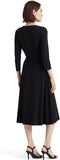 Lauren Ralph Lauren Belted Surplice Jersey V-Neck Dress 250769904004 Black 12