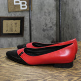 The Tog Shop Womens Vintage Pointed Toe Flats 1673d90b47a035 Red / Black 6M